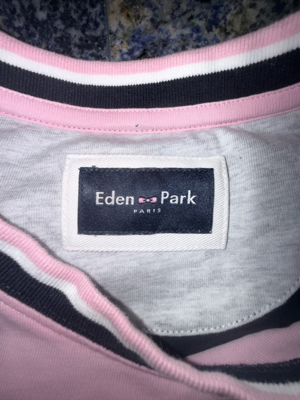 Eden Park Colorblock Crewneck T-Shirt - Pink/White/Navy Men’s Medium - Picture 9 of 12